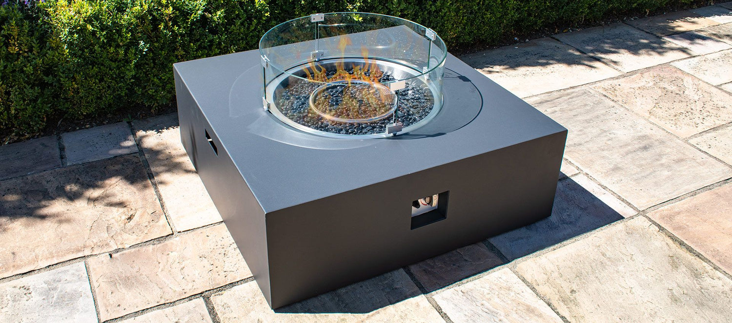 Maze Rattan Square Gas Fire Pit