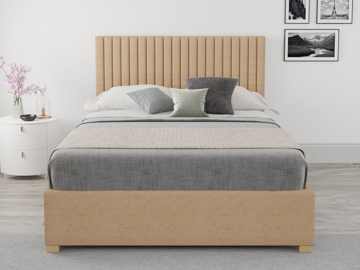 Better Glossop Champagne Beige Ottoman Bed-Better Bed Company 