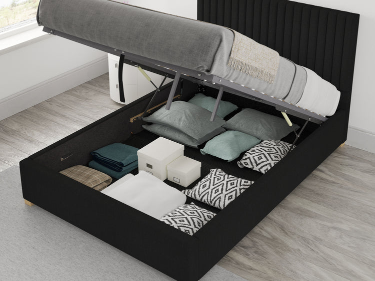 Better Glossop Malham Weave Black Ottoman Bed