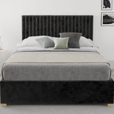 Better Glossop Black Velvet Ottoman Bed-Better Bed Company