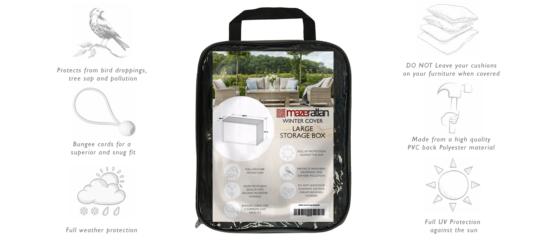 Maze Rattan Garden Storage Box Cover | Garden Furniture