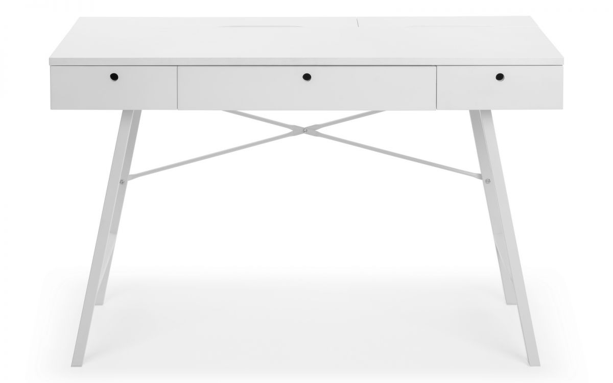 Julian Bowen Trianon Desk White From Front-Better Bed Company 
