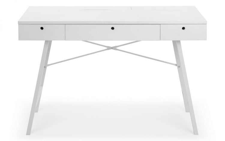 Julian Bowen Trianon Desk White From Front-Better Bed Company 