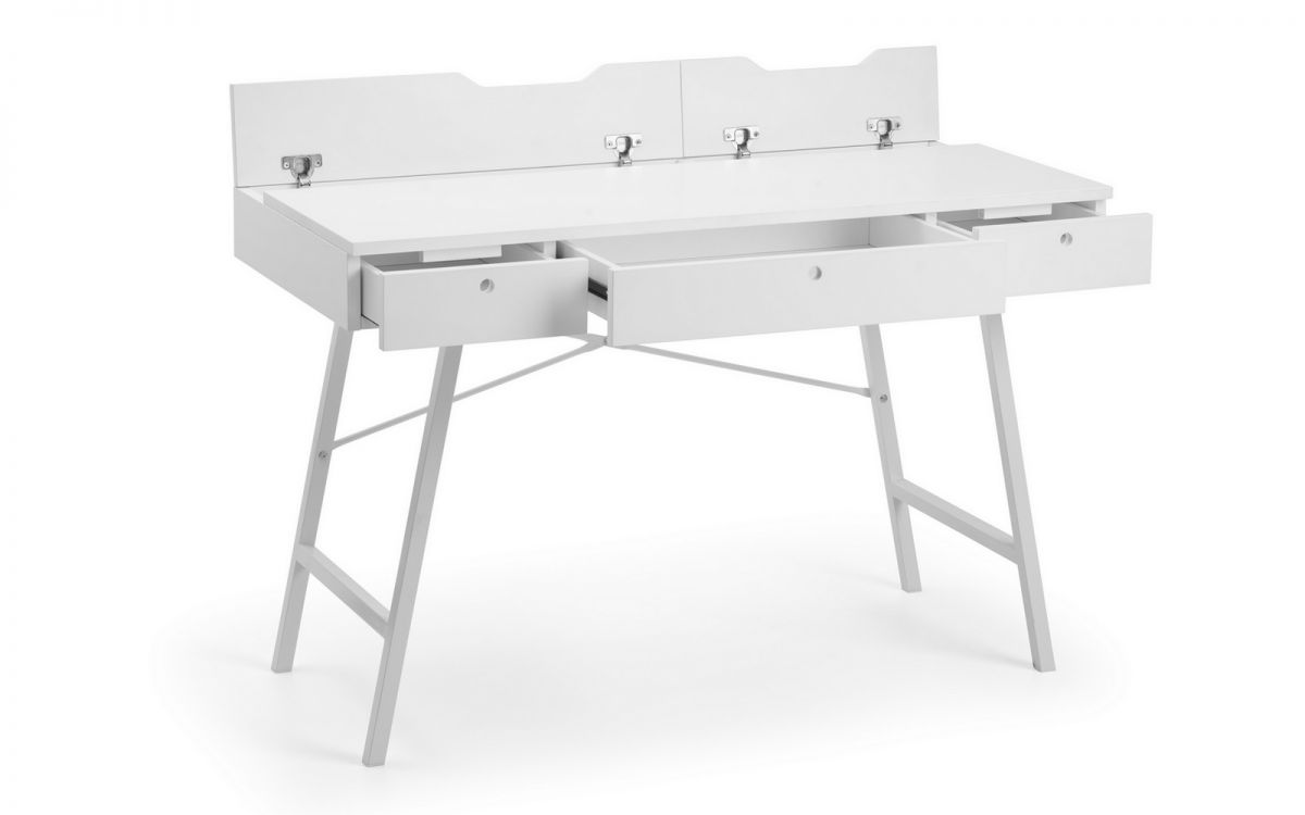 Julian Bowen Trianon Desk All Drawers Open White-Better Bed Company 