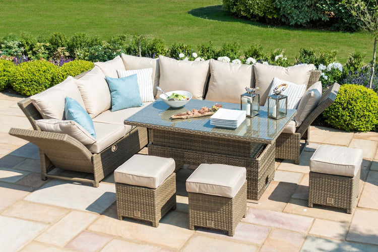 Maze Rattan Henley Corner Dining Set With Rising Table