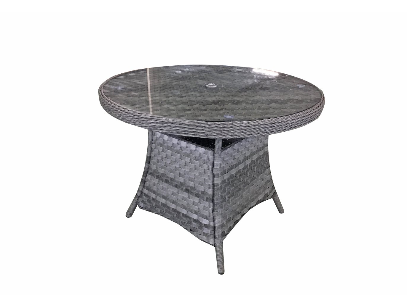 Signature Weave Victoria Round Dining Table 100cm in Multi Grey Wicker-Better Bed Company 