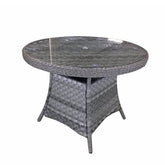 Signature Weave Victoria Round Dining Table 100cm in Multi Grey Wicker-Better Bed Company 