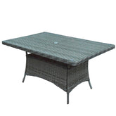 Signature Weave Victoria Rectangular Dining Table In Multi Grey Wicker-Better Bed Company 