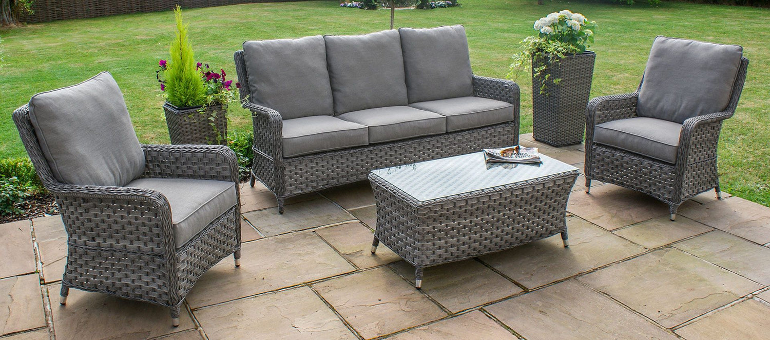 Maze Rattan Victoria High Back 3 Seat Sofa Set FREE DELIVERY