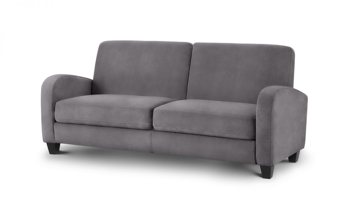 Julian Bowen Vivo 3 Seater Sofa Dusk Grey Chenille From Front View-Better Bed Company 
