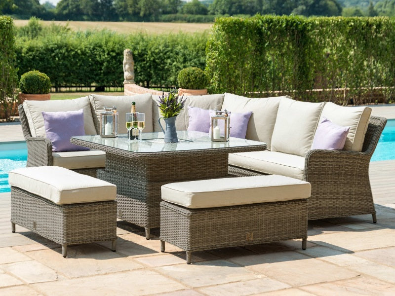 Maze Rattan Winchester Royal Corner Sofa Set With Rising Table
