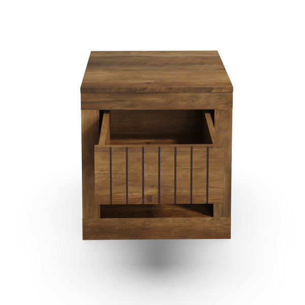 GFW Cartmel Lamp Table Knotty Oak Drawer Open-Better Bed Company