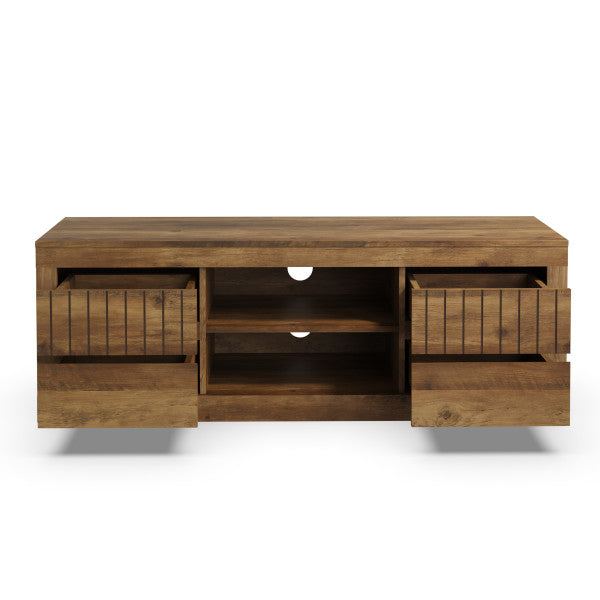 GFW Cartmel TV Unit Knotty Oak Drawers Open-Better Bed Company