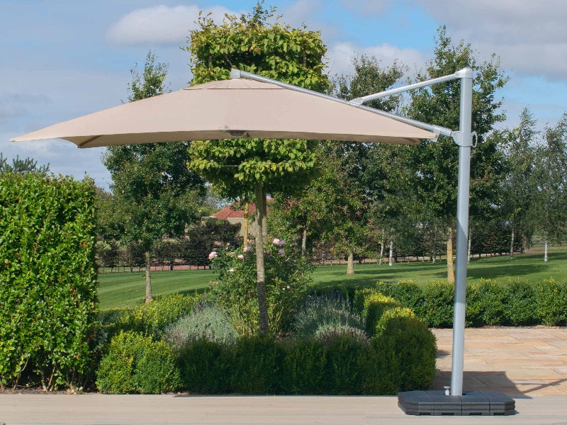 Maze Rattan Zeus 3m Square Cantilever Parasol With LED Lights