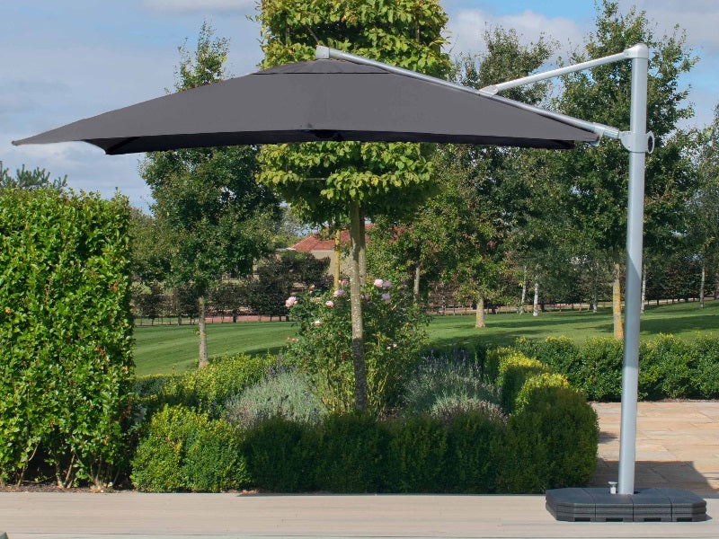 Maze Rattan Zeus 3m Square Cantilever Parasol With LED Lights